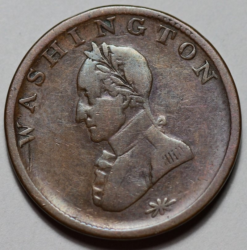 Undated Washington Double Head Colonial Cent