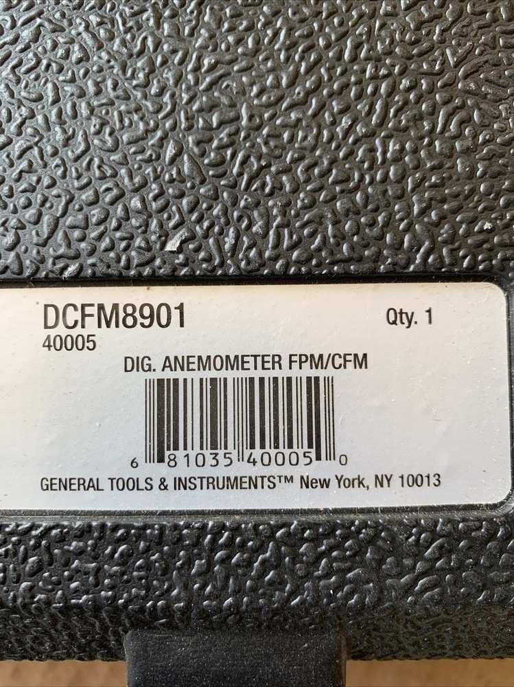 General Tools DCFM8901 Digital Two Piece Air Flow Meter with RS232 Output NEW