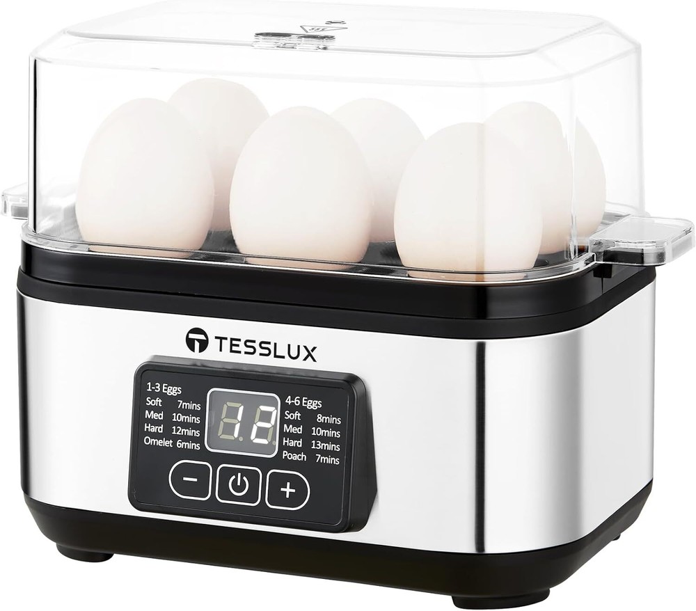 Electric fast egg cooker, 6 eggs capacity. With automatic shut-off function