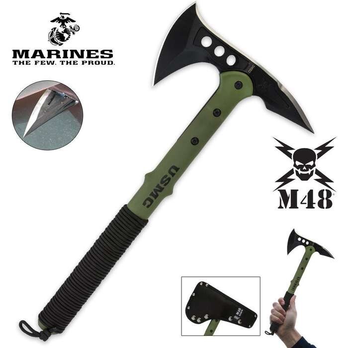 USMC Tactical Tomahawk | Custom Blade Sheath | 15 1/2" Overall Length