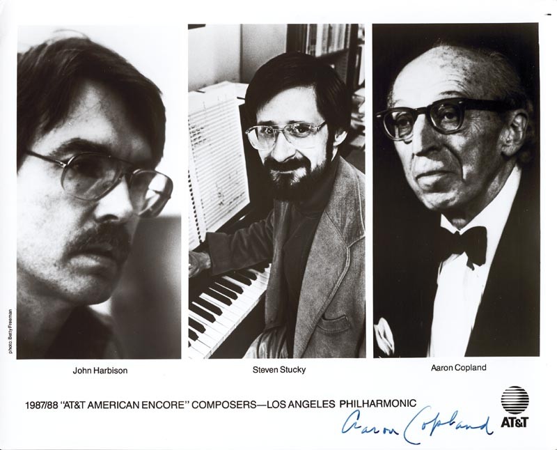 AARON COPLAND - AUTOGRAPHED SIGNED PHOTOGRAPH CIRCA 1987