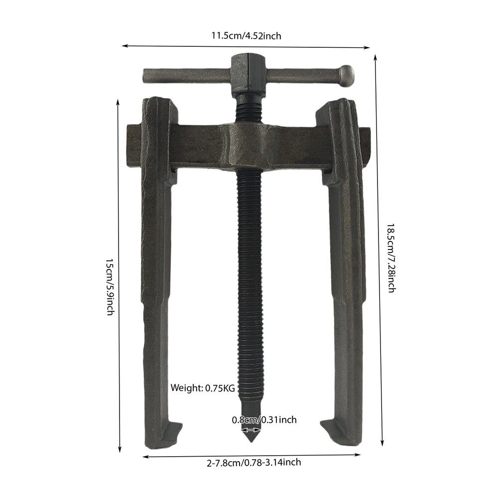 Two-Jaw Bearing Puller, Gears/Pulleys Removal Tool, Steel Adjustable Puller