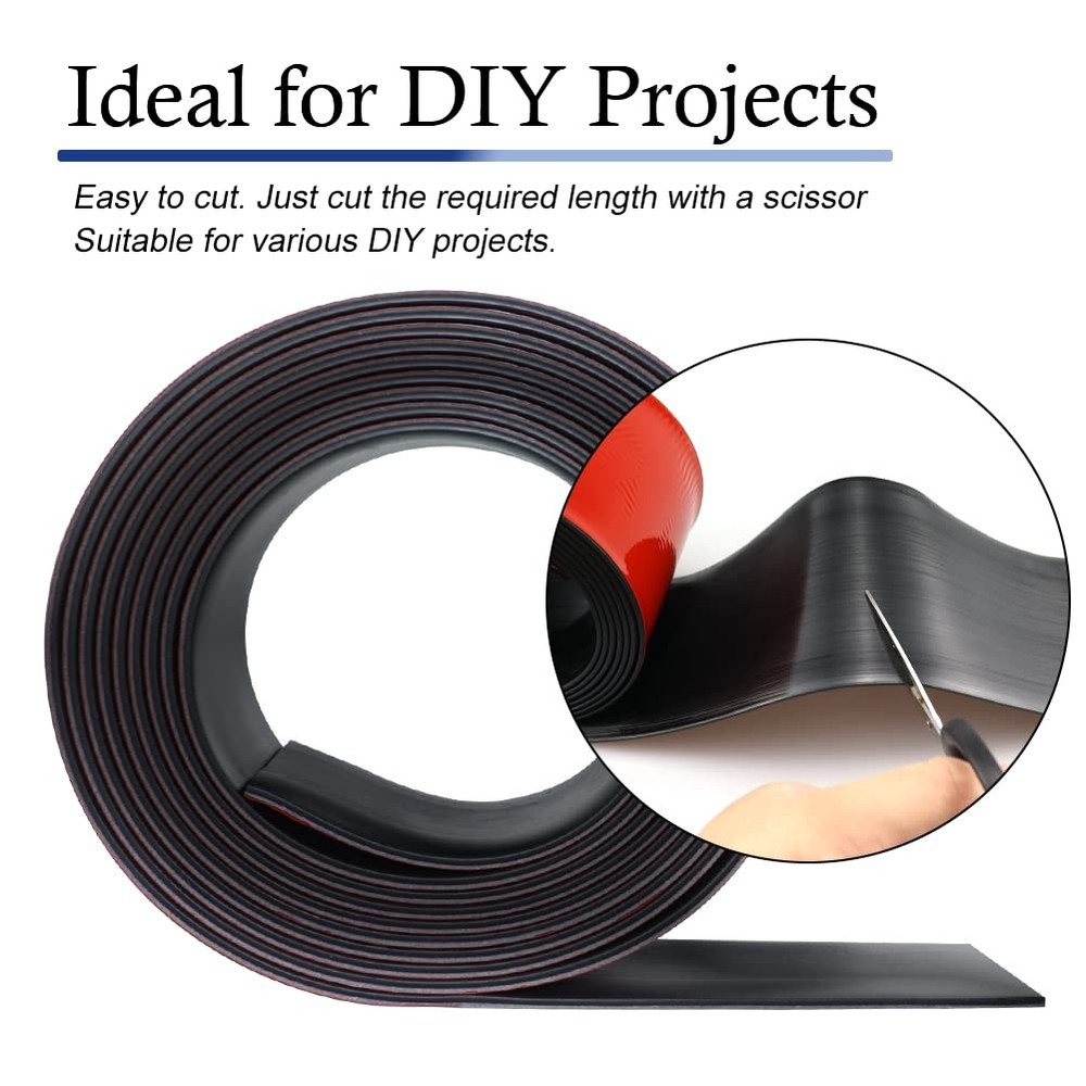 Neoprene Rubber Strips Self Adhesive Solid Rubber Sheets, Rolls Strips for D...