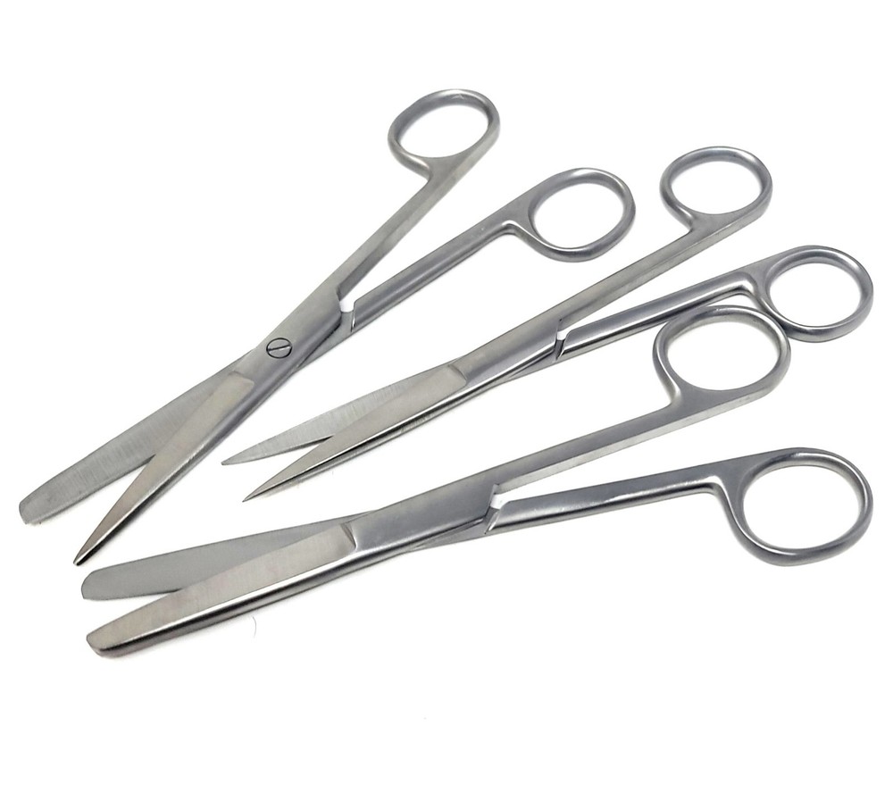 3x OPERATING SCISSORS 6.5" STRAIGHT BLADES SHARP/SHARP +BLUNT/BLUNT +SHARP/BLUNT