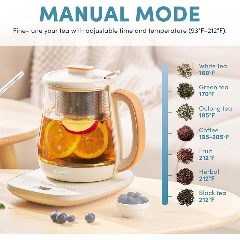Electric Tea Maker 10 Smart Modes Temperature Control Automatic Shut-Off Infuser