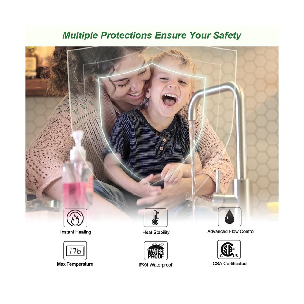 110V-120V 1500W Small Electric Under Sink Tank 8 Gallon Hot Water Heater Stor...