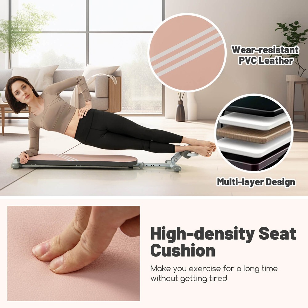 Multifunctional Sit Up Bench w/3 Gear Adjustable Angles & Adjustable Length