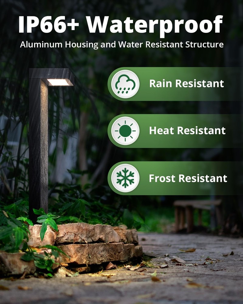 GKOLED 4-Pack Low Voltage Landscape Lighting, Pathway Lights, 4-Pack, 3000K