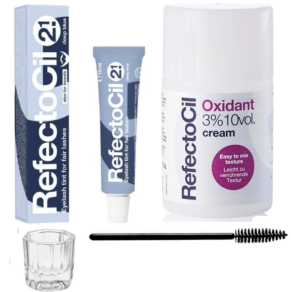 Refectocil Deep Blue Eyelash Eyebrow Professional Tint Kit -choose developer-
