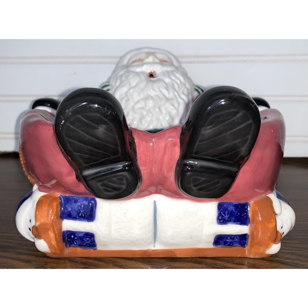 Santa Lying Down Talking Candy Dish Works With Batteries Motion Sensor