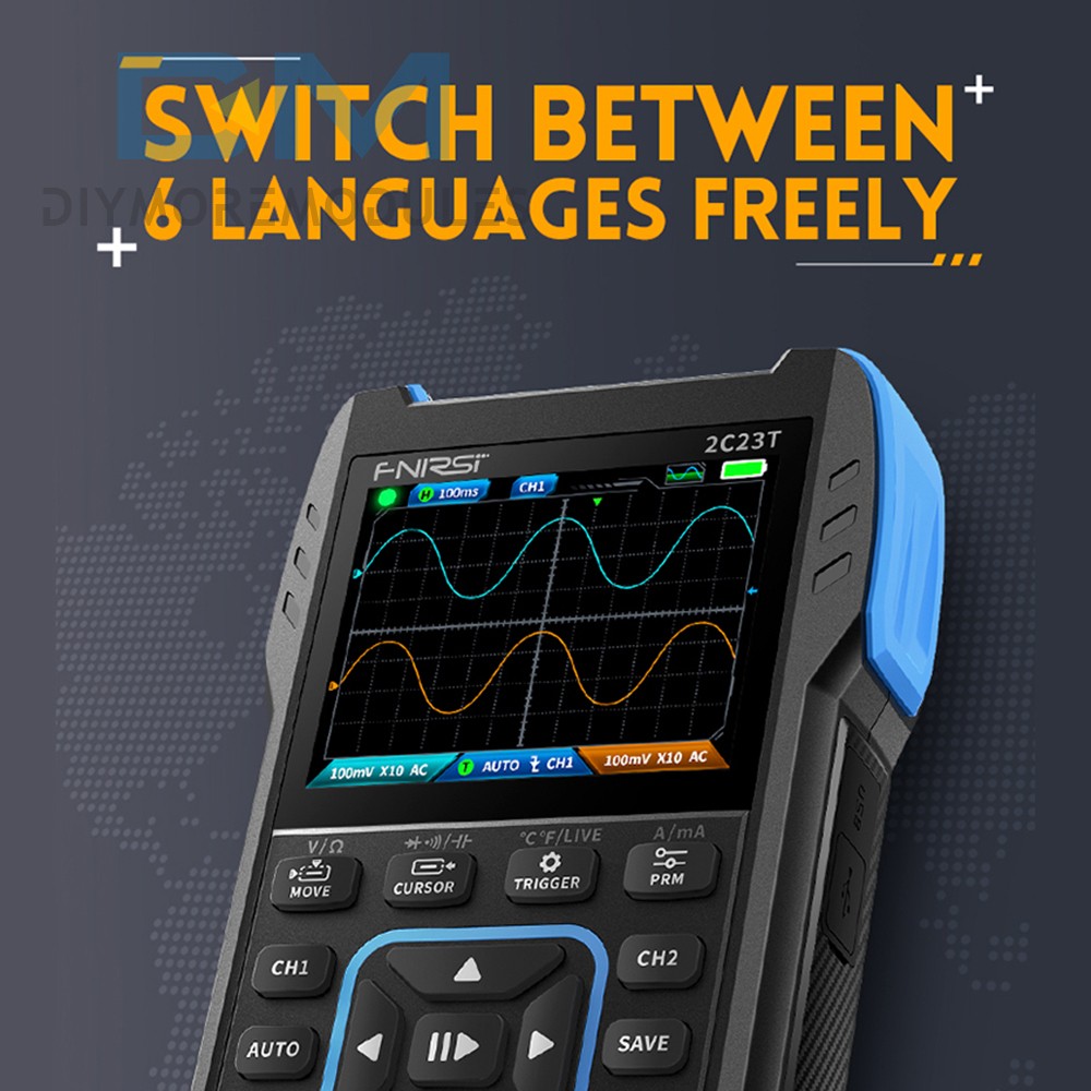 FNIRSI 2C23T Handheld Digital Oscilloscope Multimeter Function Signal Generator