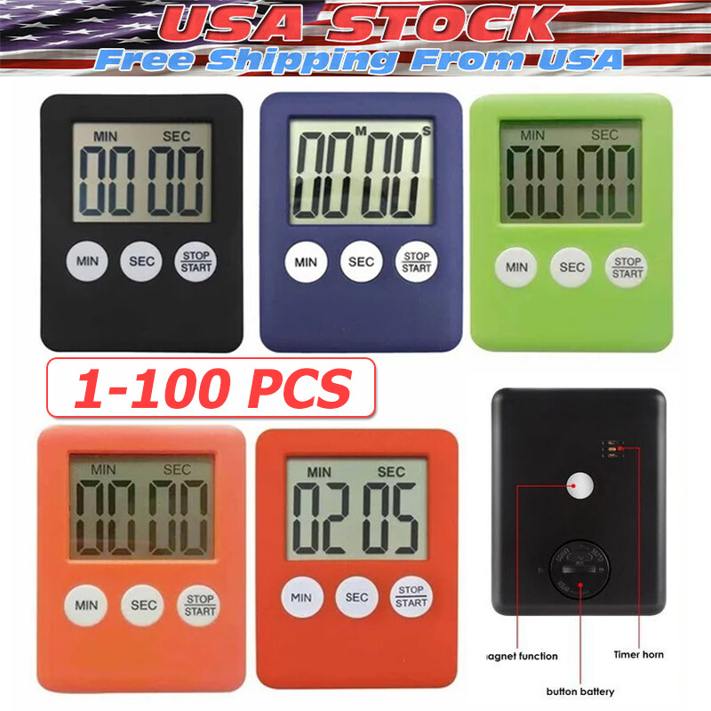 LCD Digital Large Kitchen Cooking Timer Count-Down Up Clock Alarm Magnetic