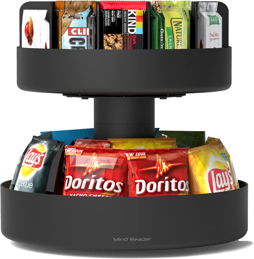 Mini Beverage Fridge & Snack Organizer Set - 115 Can Cooler & Round Storage