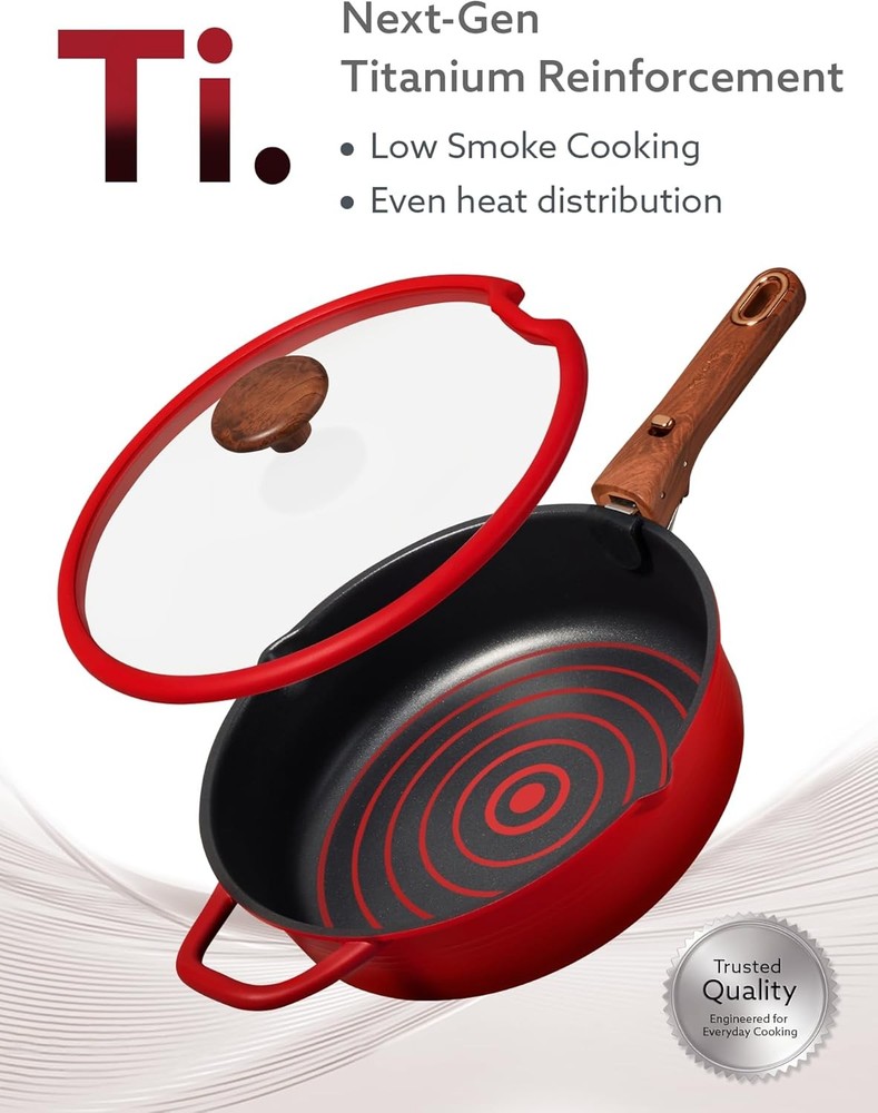 20Pcs Titanium Cookware Set, Pots and Pans Set Non Stick, Kitchen Cooking Set