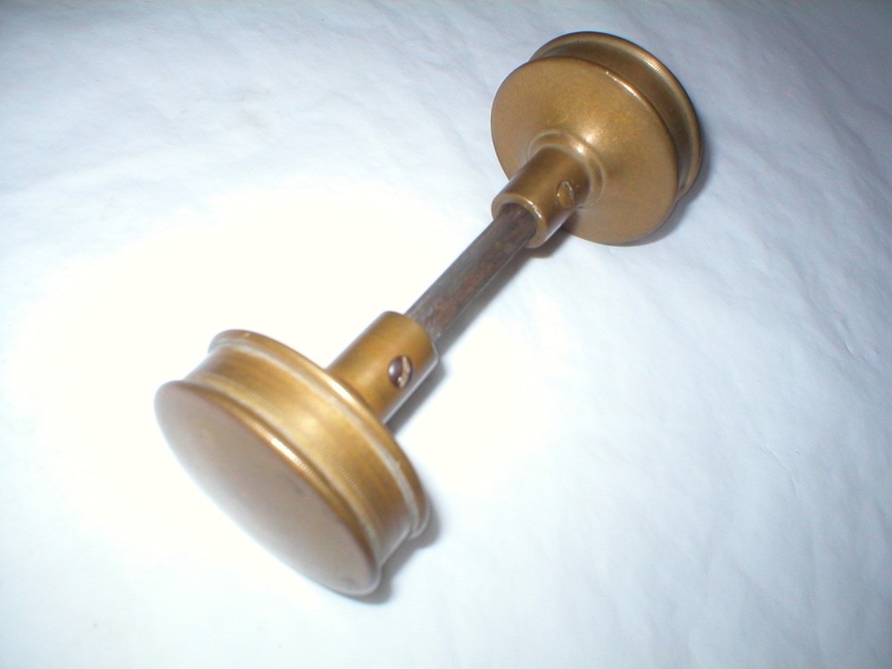 Antique Solid Brass Doorknob Pair