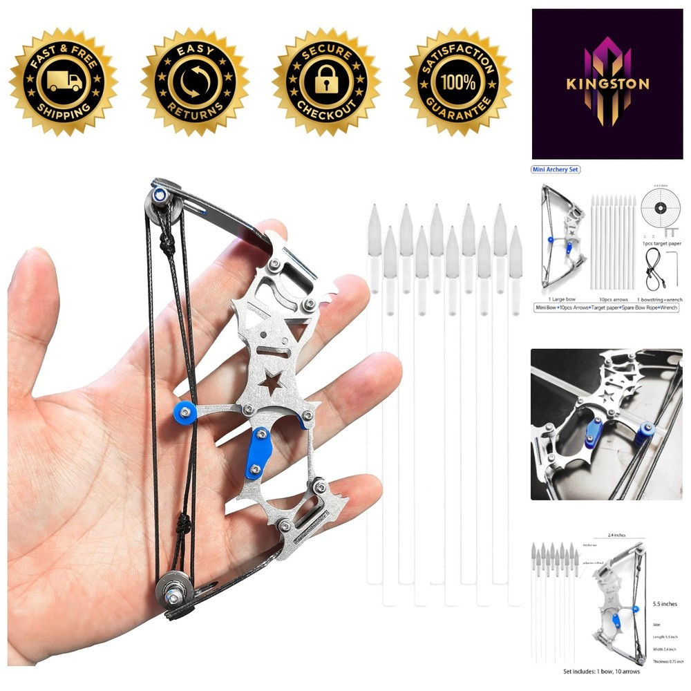 Sleek Silvery Compound Bow Set for Target Shooting - Left & Right Hand Friendly