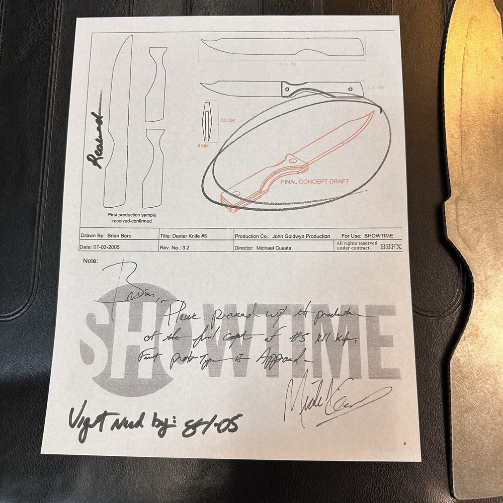 AUTHENTIC Preproduction - Sample Design “Kill Knife” for DEXTER Showtime Series