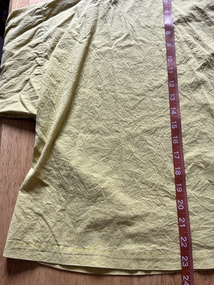 Blanque Set Asymmetrical Chartreuse Collared Top Boxy Pinstripe Pants Oversized