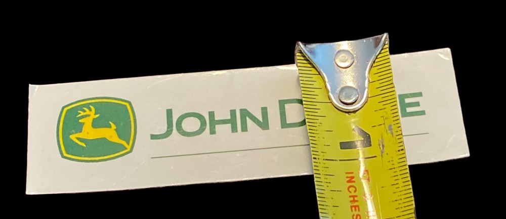 John Deere refrigerator magnet vintage white green rectangular 3.5” X 1”