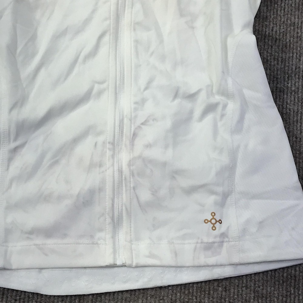 Tommie Copper Womens Back Support Compression Shirt Top White Medium Zip