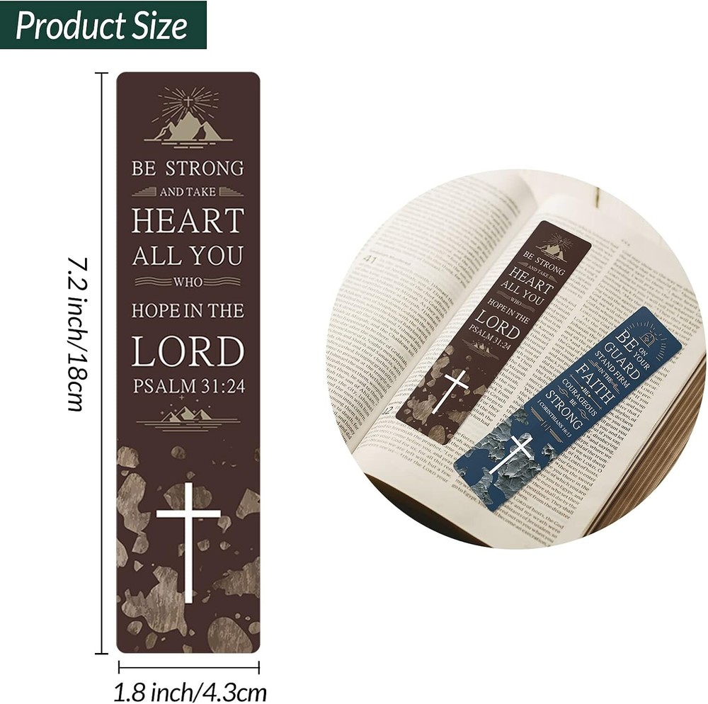 48 Pieces Christian Scripture Bookmarks with Bible Verse Quotes & Storage Box...