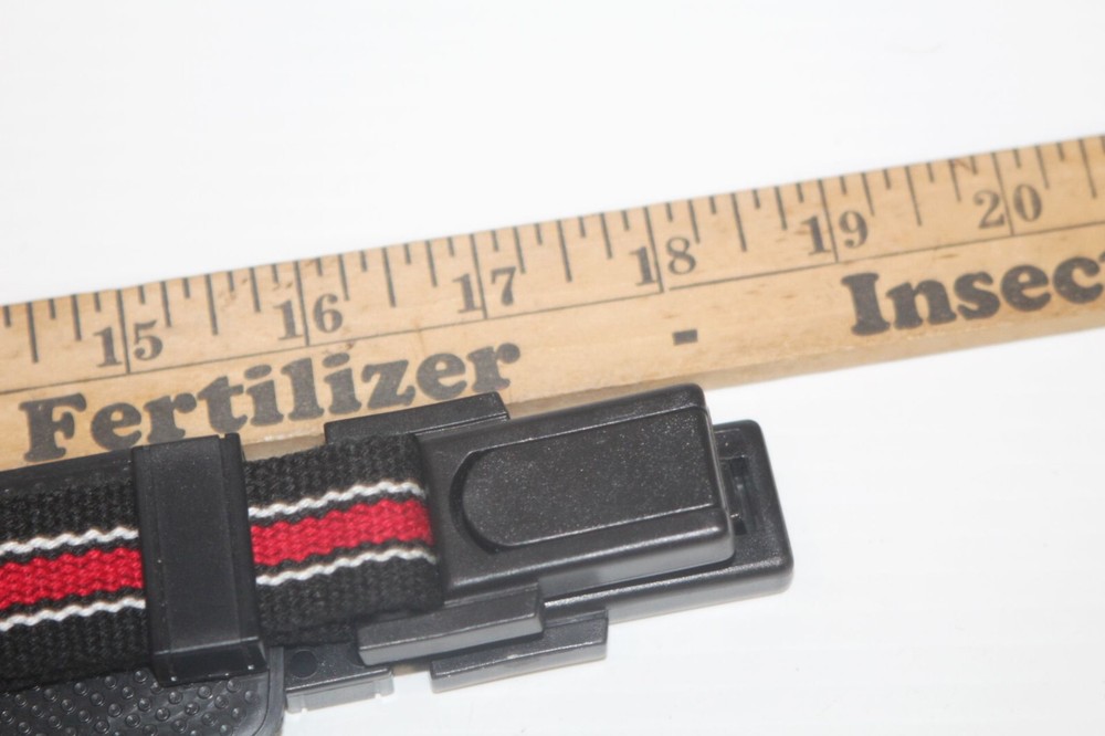 Vintage 36" Camera Video Strap Black Red White Stripe Unique Quick Release Latch