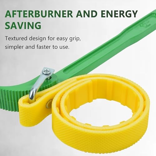 Adjustable Strap Wrench, 12’ Handle, Rubber Strap Pipe Wrench, Oil Filter