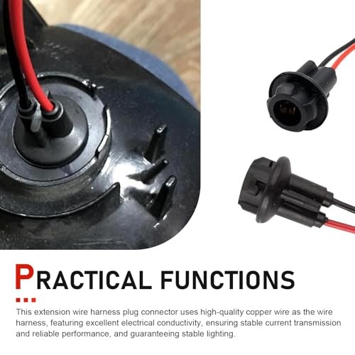 5 PCS 194 Bulb Socket with Wire Pigtail, T10 Instrument Light Socket Adapter,