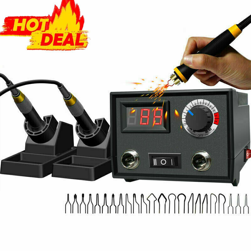 Digital Display Pyrography Machine Gourd Wood Burning Double Pen Craft Tool Kit