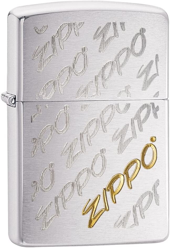 Zippo 28642 Script Brushed Chrome