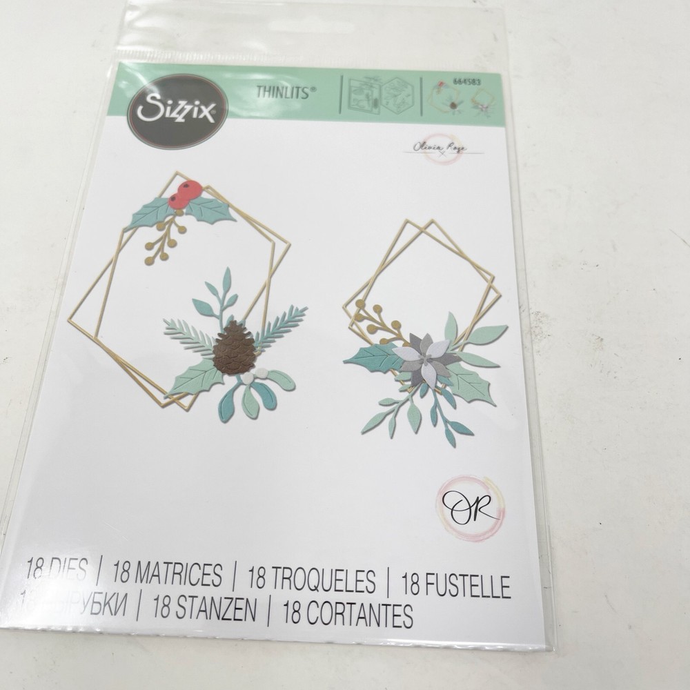 Sizzix Thinlits Christmas Cutting Dies Bundle Holly Mistletoe Winter NEW