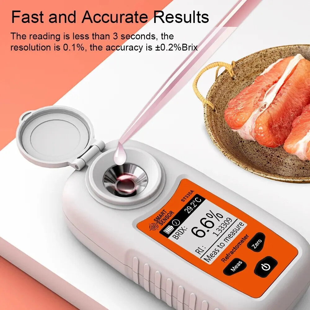 Digital Refractometer Brix Meter Fruit ATC Sugar Content Measuring Instrument