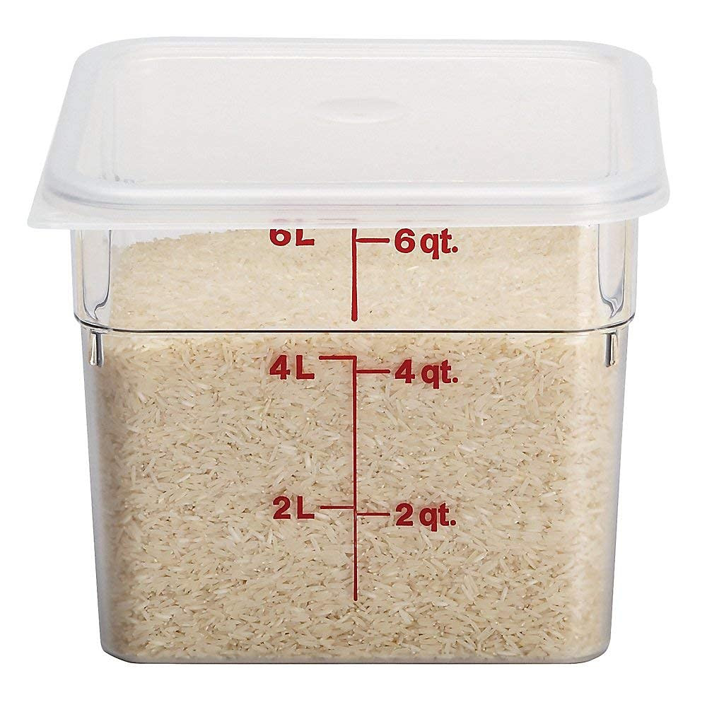 Clear 6-Quart Polycarbonate Food Container - Pack of 4, NSF Certified