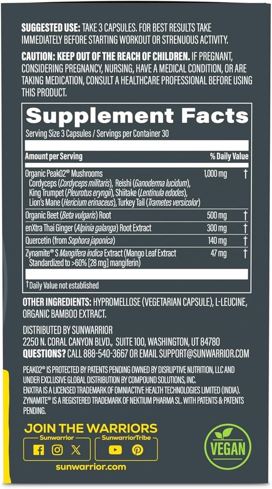 Sunwarrior Active Energy & Stamina 90 capsules