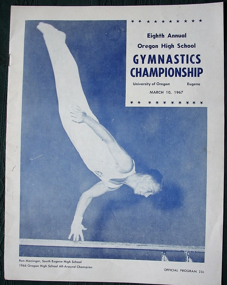 1967 Oregon High School Gymnastics Championship at Eugene orig Program