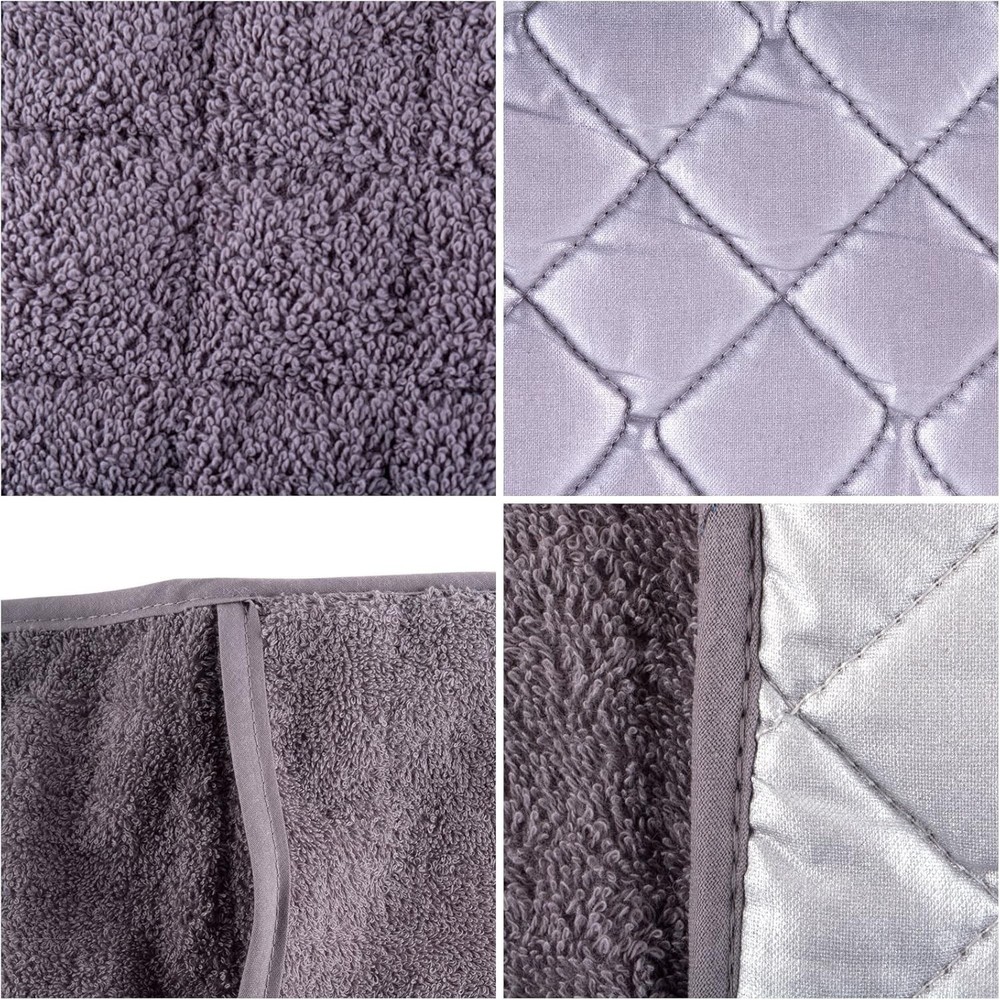 Basic Terry Collection 100% Cotton Quilted Double Mitt Gray