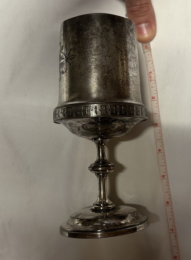 Two Silver Plated Cups 6.5” 913