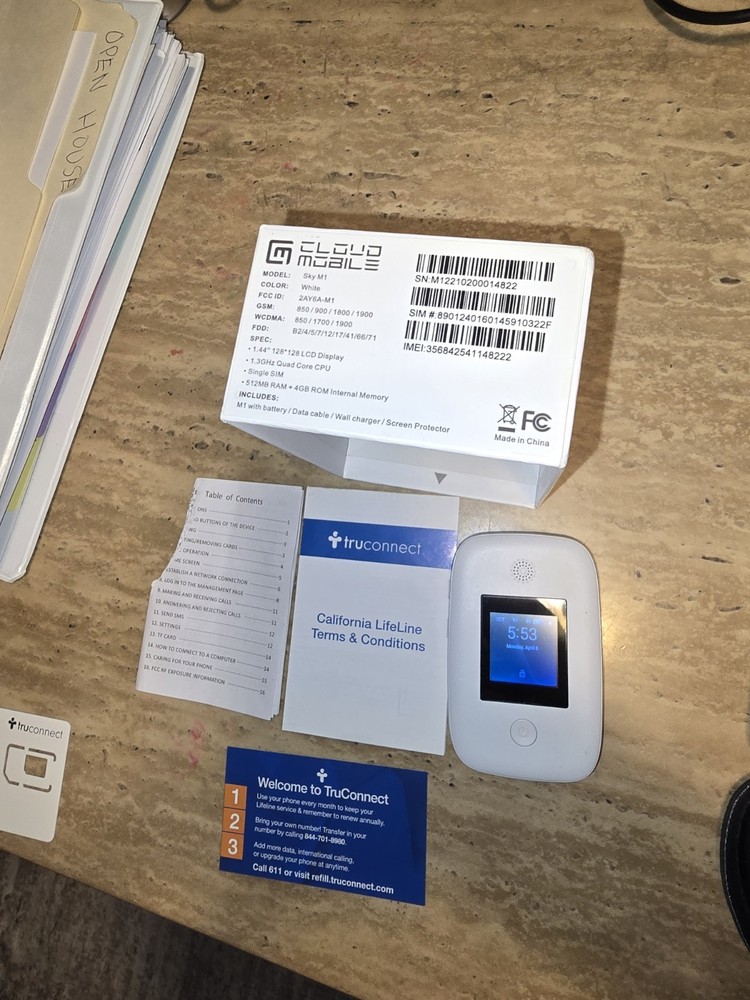 Cloud Mobile HOT SPOT SKY M1 4G LTE Tru Connect
