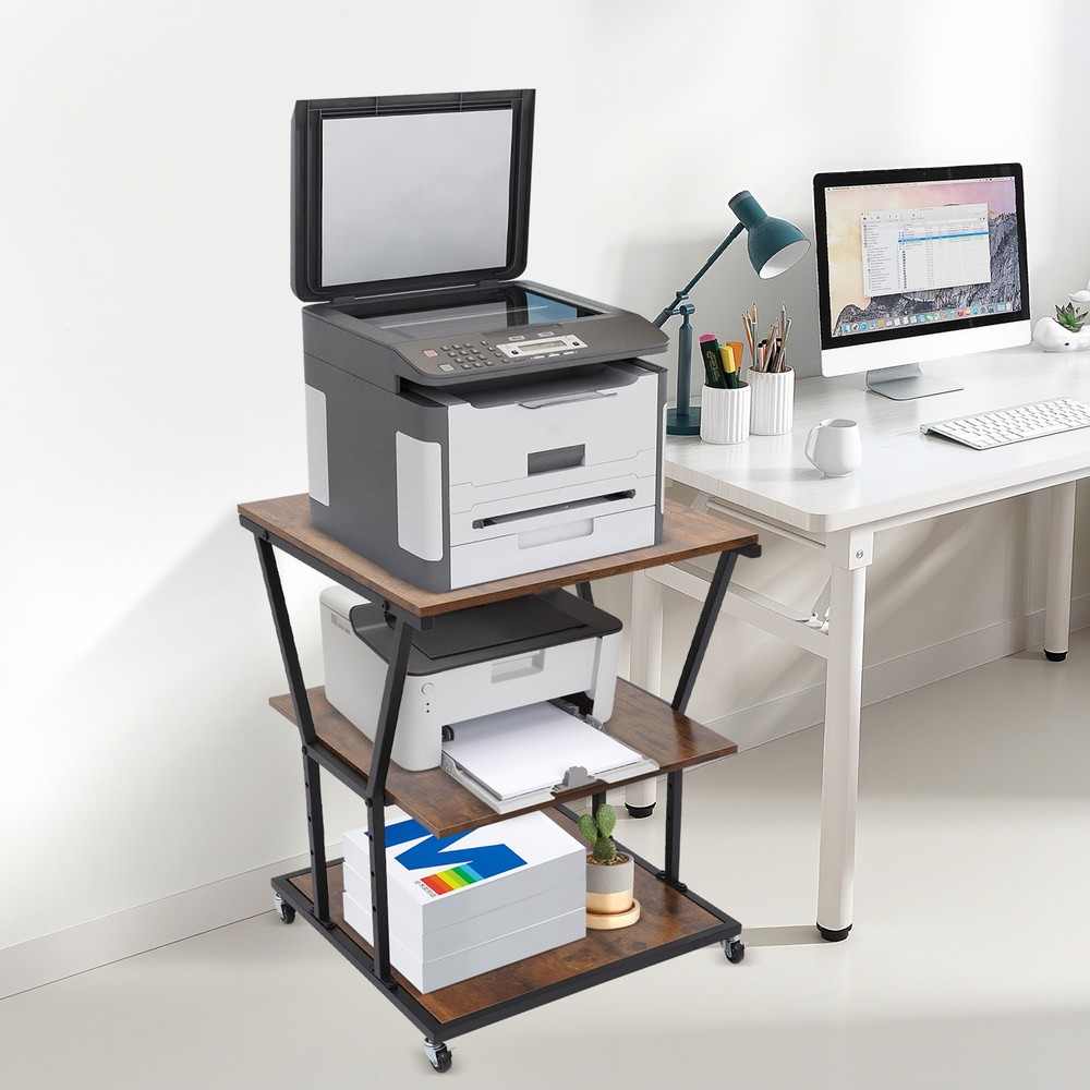 Printer Stand with Adjustable Design 3-Tier Printer Stand for Home/Office