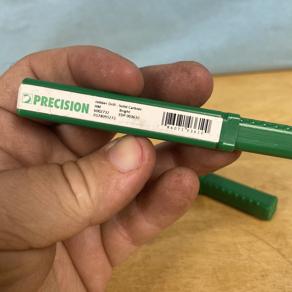 Precision Twist D33F Solid Carbide Short Drill Bit, Uncoated (Bright) Qty 2