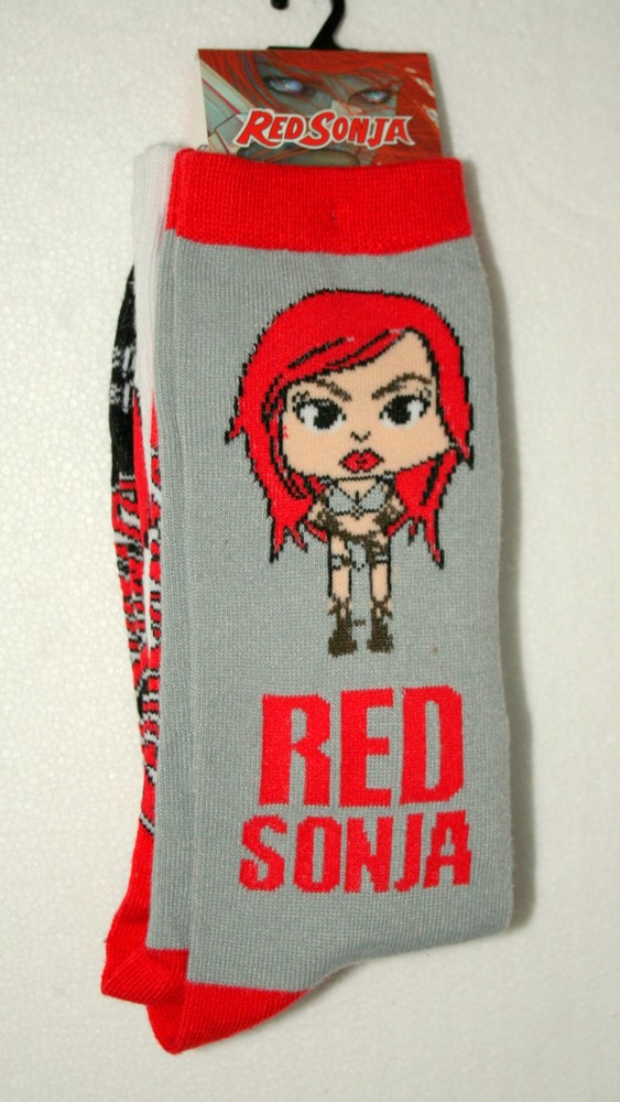 2 Pair Red Sonja New Tags Socks Comics Fits OSFM