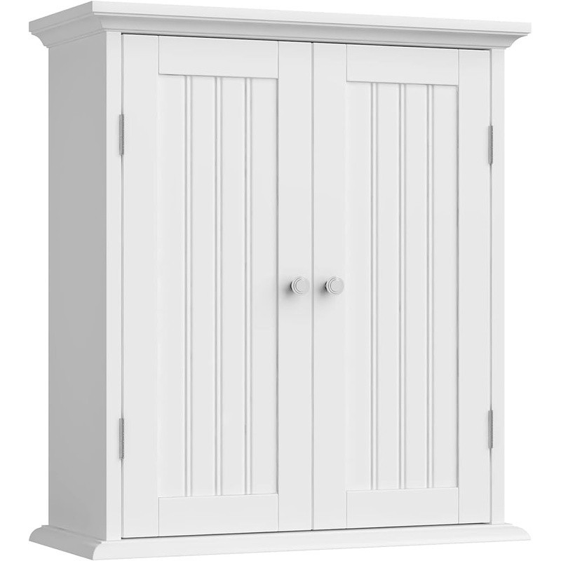 Wall Mounted Bathroom Cabinet Adjustable Shelves Elegant Storage Solution New