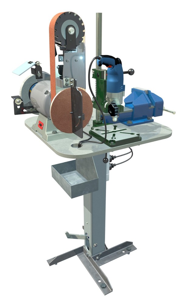 Lazy Susan Industrial Workbench - rotating, multi-station space saving