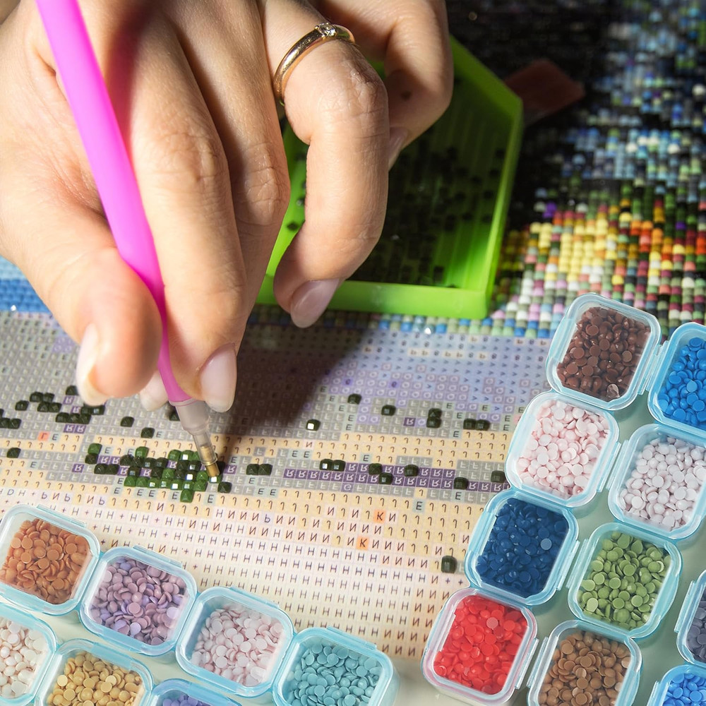 - Bead Storage Containers, 28 Grids, 2 Pack, Transparent Blue Small Bead Orga...