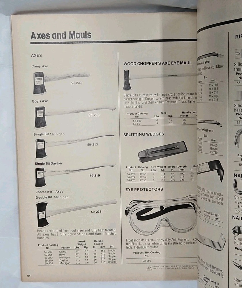 1982 Stanley Tools Catalog 11" x 8-1/2"