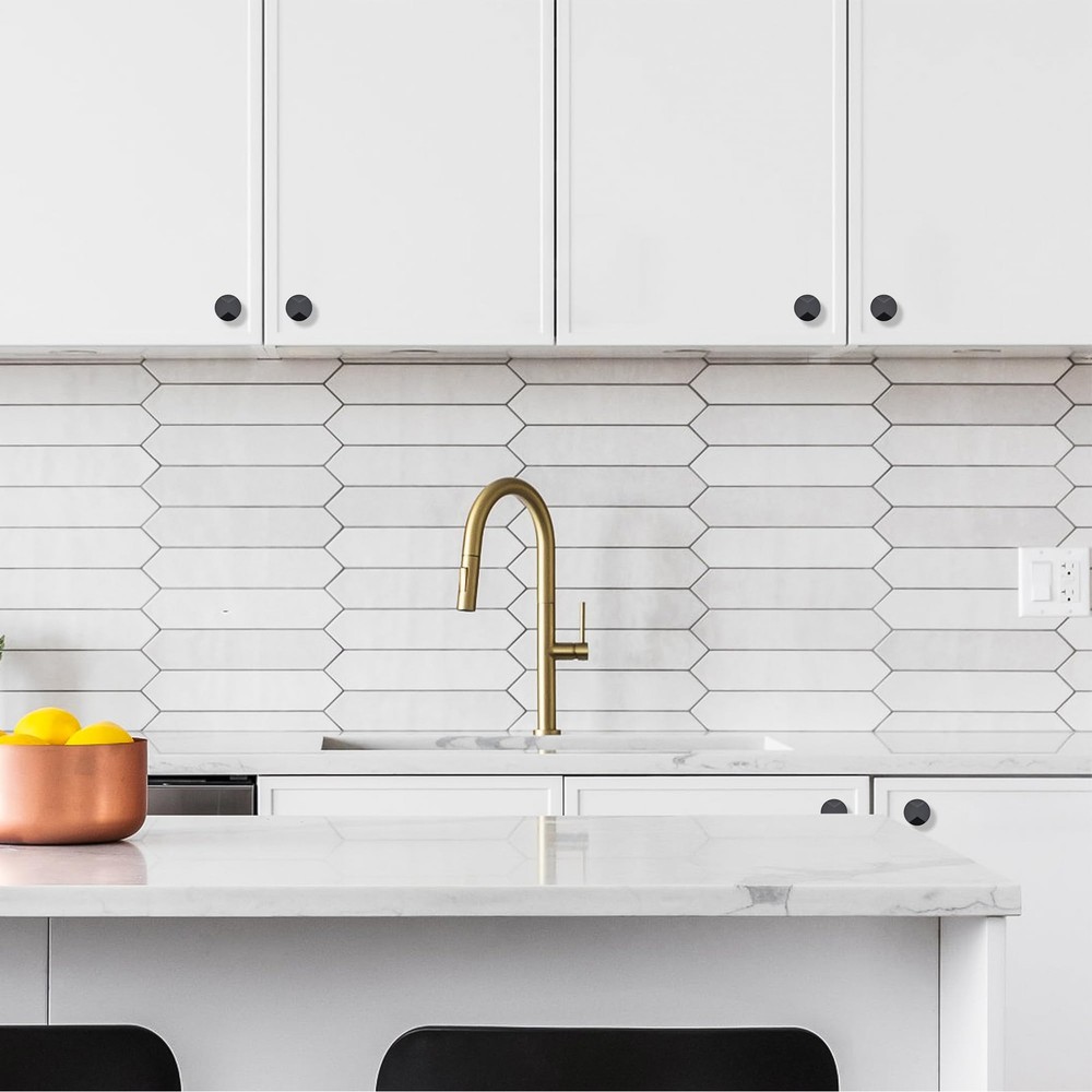 25 Pack Matte Black Round Cabinet Hardware Knobs,Solid Alloy Single Hole Draw...