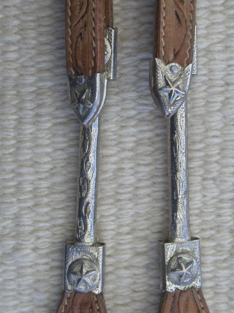 WESTERN TOOLED LEATHER Headstall/Bridle with SILVER