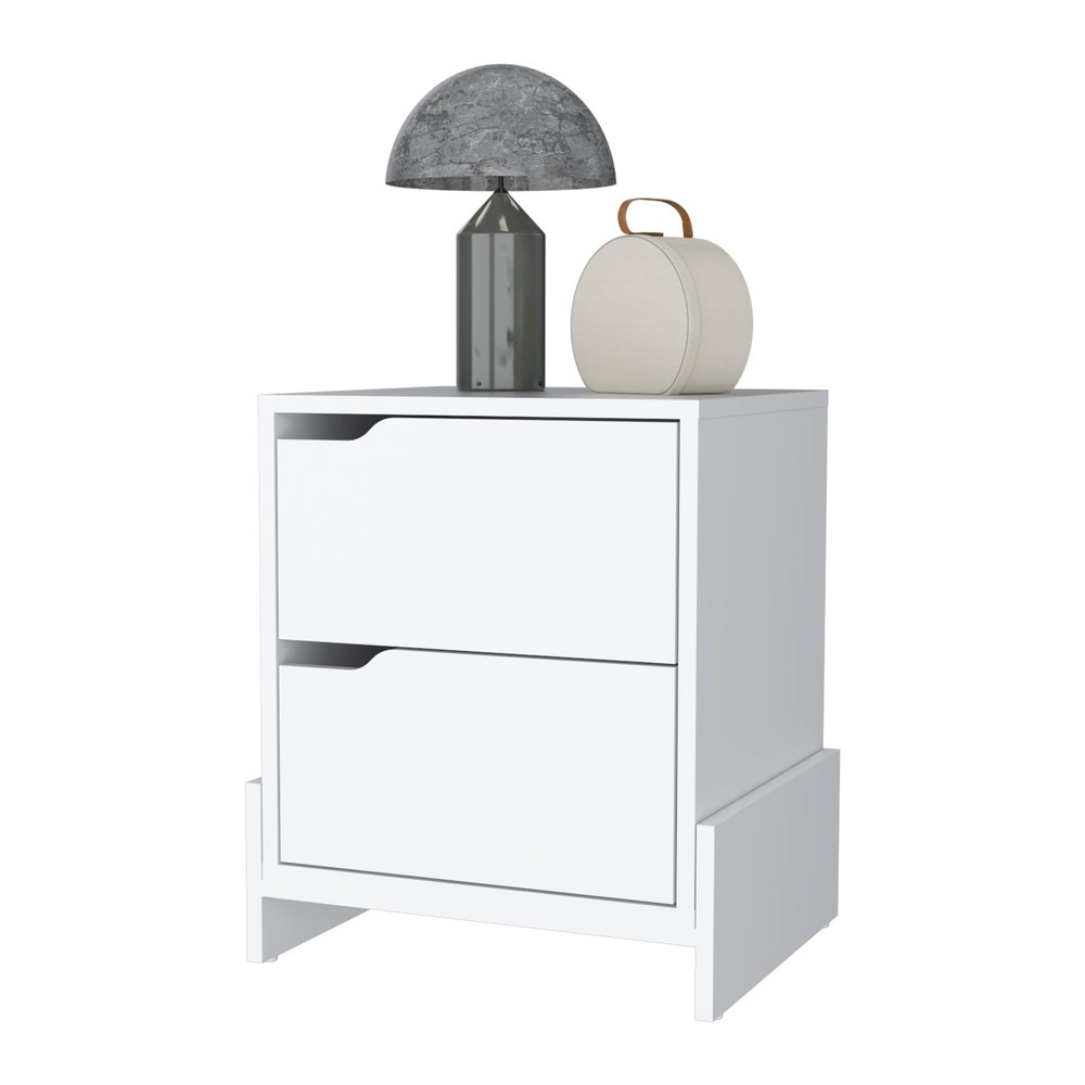 Lovell Nightstand with Sturdy Base and 2-Drawers
