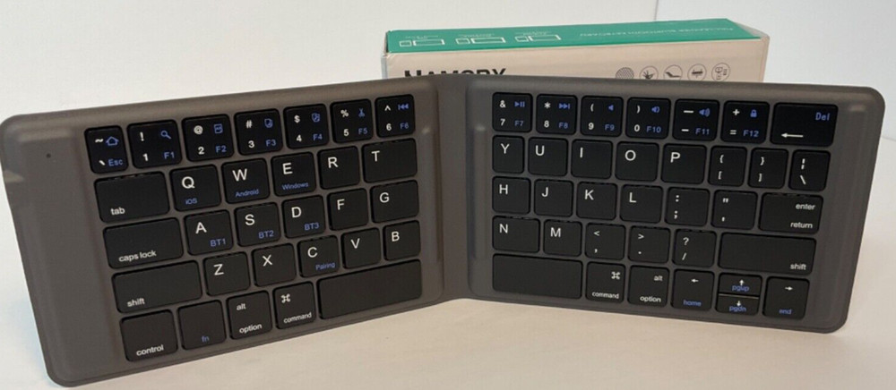 Hamopy Foldable Full-Leather Bluetooth Keyboard