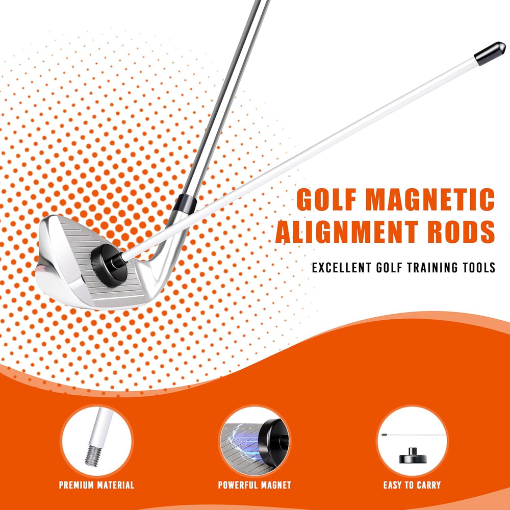 2 Pack Collapsible Golf Alignment Sticks & 1 Pack Golf Magnetic Alignment Rods,